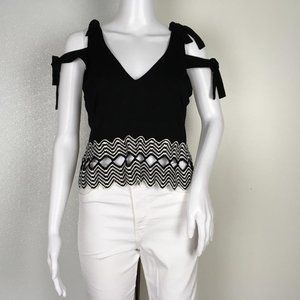 Ramy Brook Woman Cold Shoulder Sleeves Stripe DM51